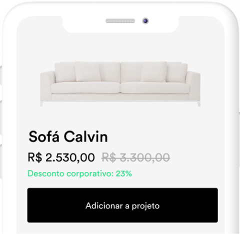 Telefone com página do corporativo sendo exibida